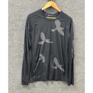 Oiselle black & gray long sleeve flyte shirt w/ thumb holes size Large